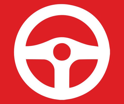 Red Steering Wheel Icon